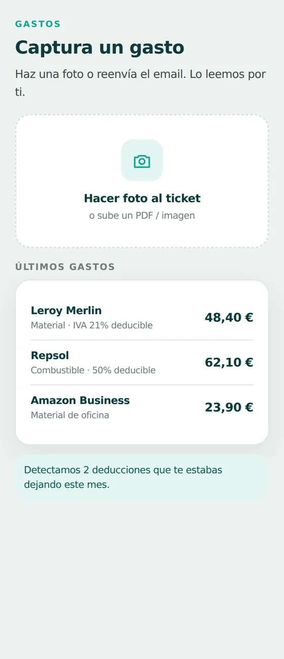 Captura de gastos con IA en Paipers